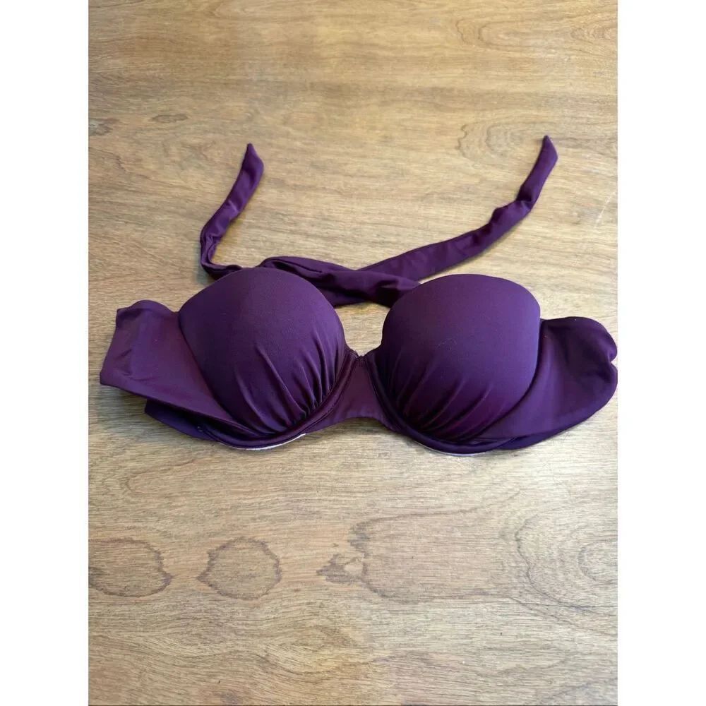 Victoria's Secret Women's Underwire Halter Push-Up Bikini Top Purple Size 34B